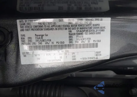 2016 Ford Focus S from USA, damaged, VIN 1FADP3E22GL211580